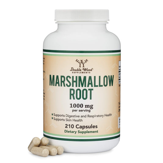 Marshmallow Root Capsules - 210 Count, 1000mg per Serving | Vegan, Gluten Free | Double Wood BritishVita | Premium UK Vitamins & Wellness Supplements