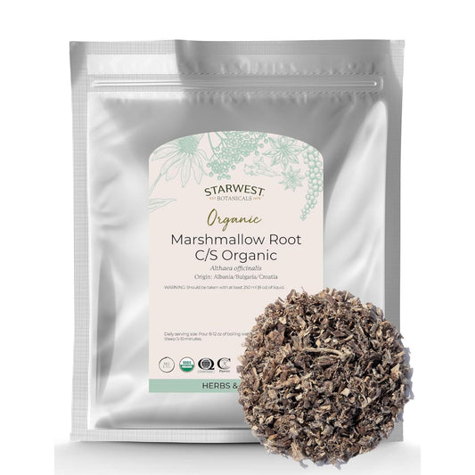 Starwest Organic Marshmallow Root – Dried Herb for Tea, 1 lb, Kosher, Non-GMO BritishVita | Premium UK Vitamins & Wellness Supplements