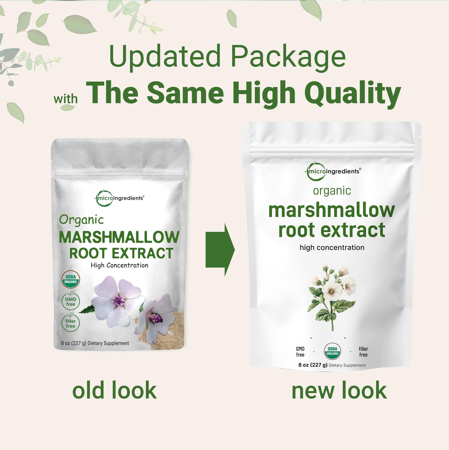 Organic Marshmallow Root Powder 8 oz - Filler-Free, Non-GMO, Vegan | Micro Ingredients