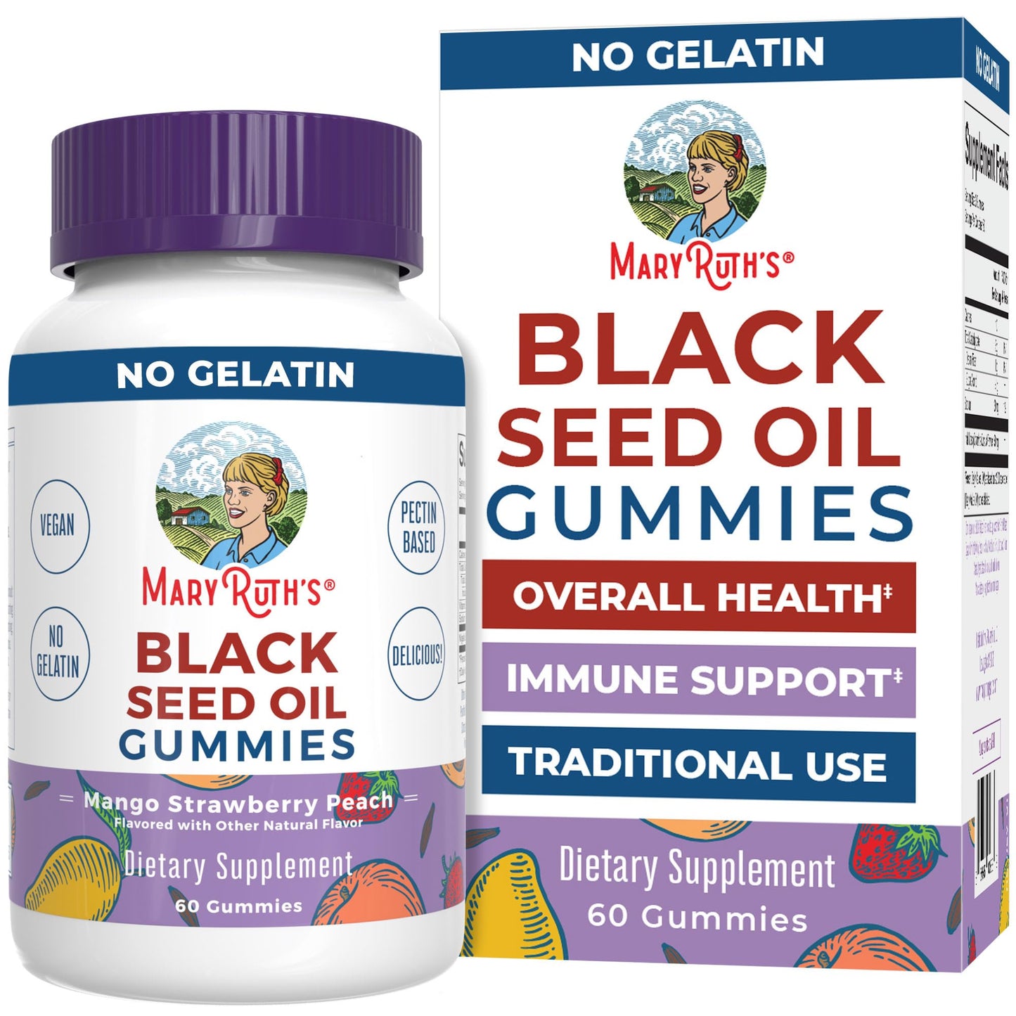 MaryRuth Organics Black Seed Oil Gummies – Vegan Immune & Heart Health (60 Gummies)