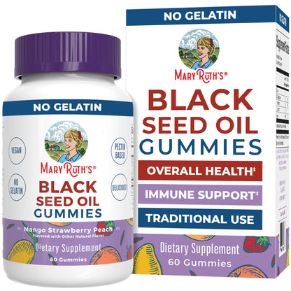 MaryRuth Organics Black Seed Oil Gummies – Vegan Immune & Heart Health (60 Gummies)