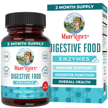 MaryRuth Organics Digestive Enzymes – Up to 2 Months, Over 12 Enzymes, Vegan Digestive Health
