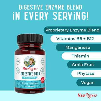 MaryRuth Organics Digestive Enzymes – Up to 2 Months, Over 12 Enzymes, Vegan Digestive Health