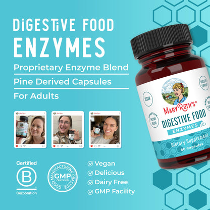 MaryRuth Organics Digestive Enzymes – Up to 2 Months, Over 12 Enzymes, Vegan Digestive Health