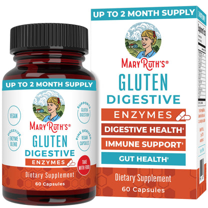 MaryRuth Organics Gluten Enzymes Capsules | Gluten Digestion & Gut Health | Vegan, Gluten Free | 60 Count