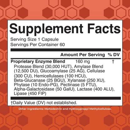 MaryRuth Organics Gluten Enzymes Capsules | Gluten Digestion & Gut Health | Vegan, Gluten Free | 60 Count