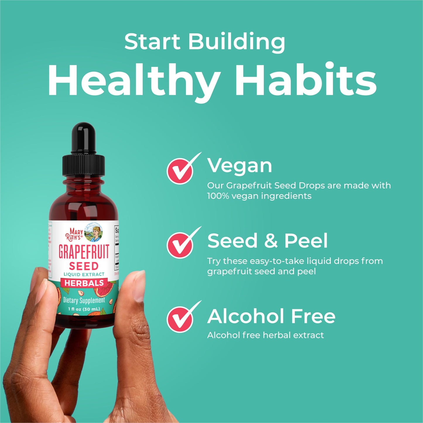 MaryRuth Organics Grapefruit Seed Extract Drops | Peel & Seed, Sugar Free, 1 oz