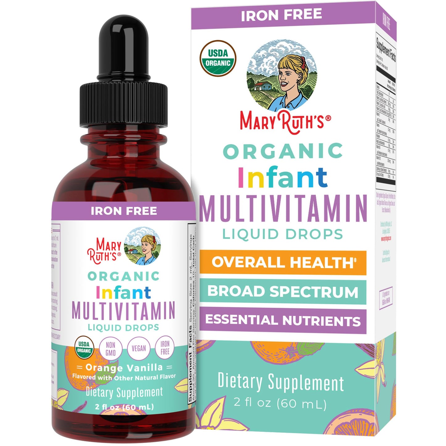 MaryRuth Organics Infant Multivitamin Drops – USDA Organic, Vegan, Non-GMO, Gluten Free, 2 oz