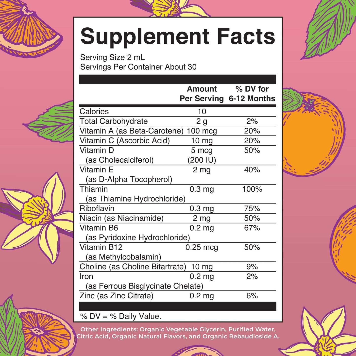 MaryRuth Organics Infant Multivitamin with Iron – USDA Organic Liquid Drops (6-12 Months) | 2 Fl Oz