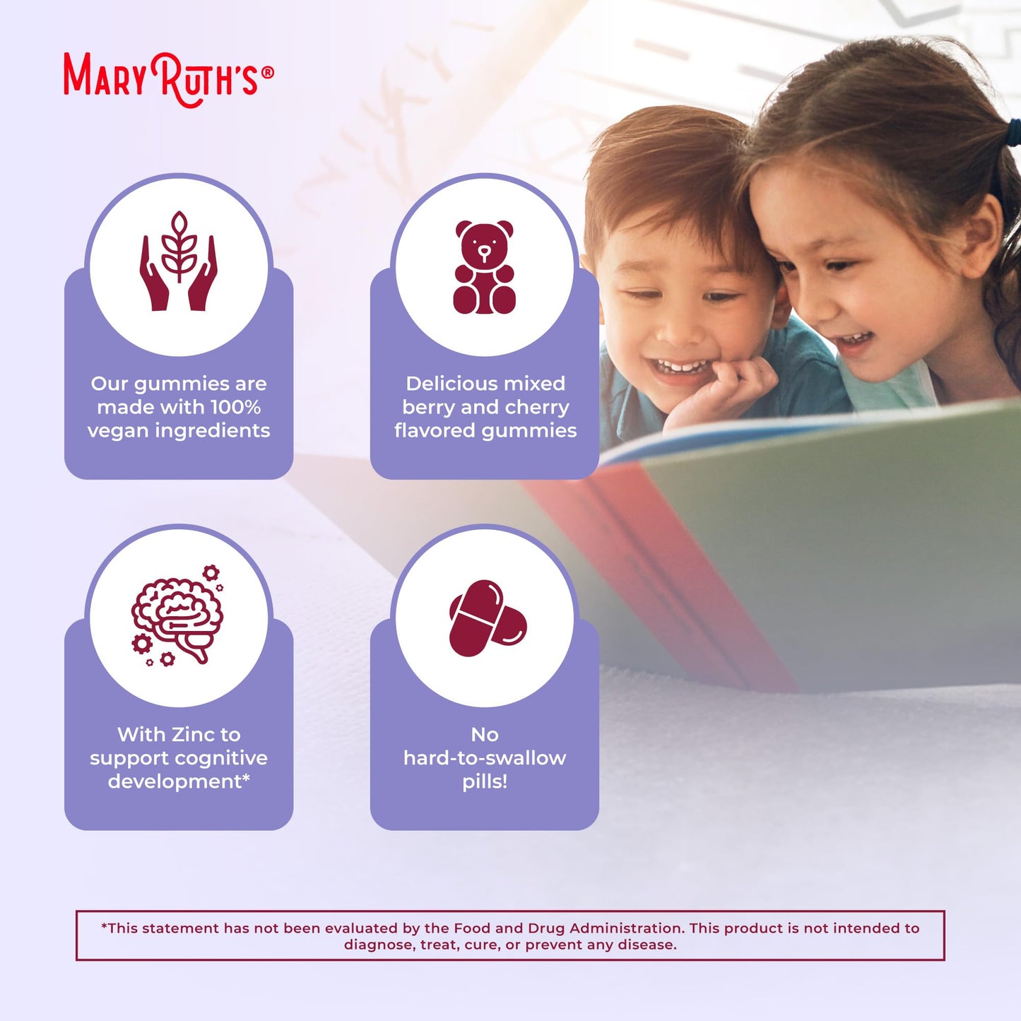 MaryRuth Organics Kids Multivitamin Gummies | 60 Count | Vegan | For Ages 4+ | 2 Gummies Daily
