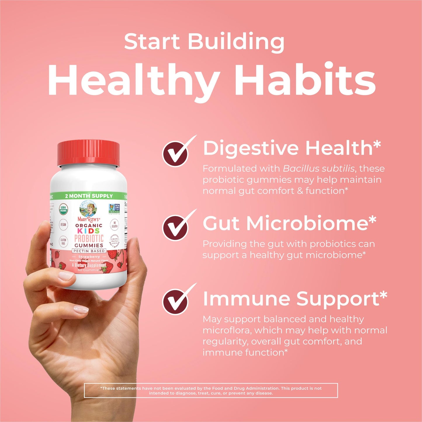 MaryRuth Organics Kids Probiotics Gummies – Digestive Health, 60 Count
