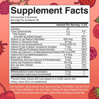 MaryRuth Organics Kids Vitamins – USDA Organic Multivitamin Gummies with Postbiotics (Ages 4+) | Vegan, Non-GMO | 60 Count