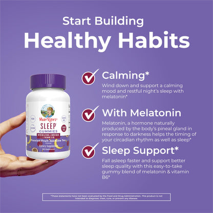MaryRuth Organics Melatonin 5mg Sleep Gummies with L-Theanine – Lemon Balm, B6, Sugar-Free, Vegan, Non-GMO, Gluten Free | 60 Count