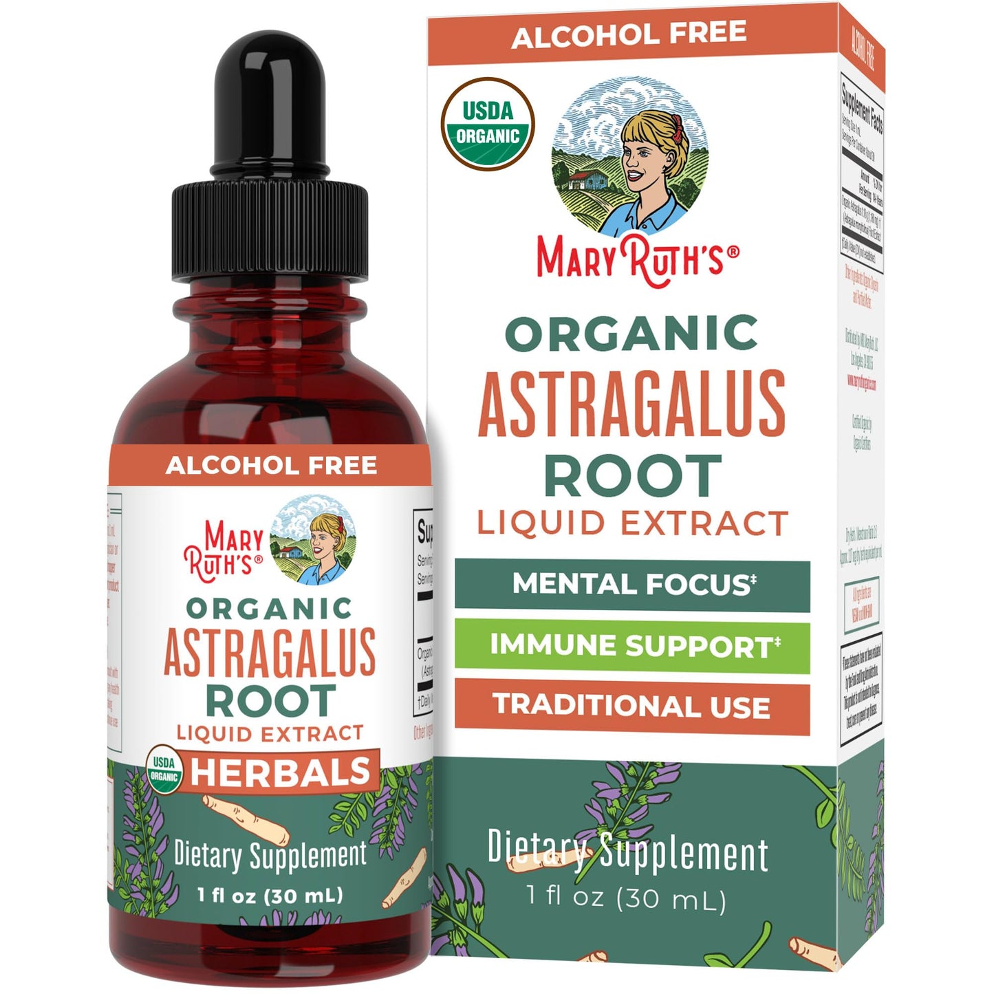 MaryRuth Organics Astragalus Root – Sugar-Free, USDA Organic, Immune Support & Focus | Vegan Liquid Drops 1 Fl Oz
