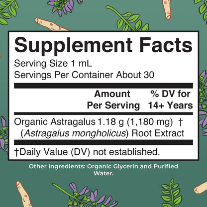 MaryRuth Organics Astragalus Root – Sugar-Free, USDA Organic, Immune Support & Focus | Vegan Liquid Drops 1 Fl Oz