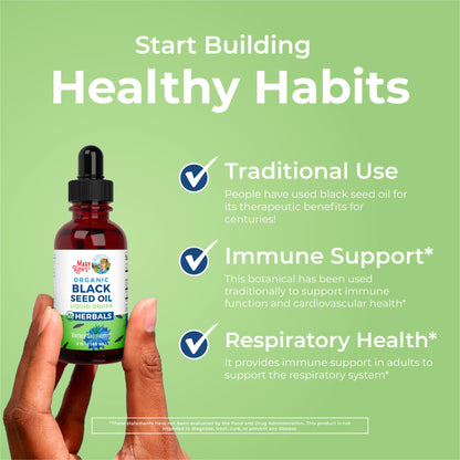 MaryRuth Organics Black Seed Oil Liquid Drops – USDA Organic, 2 Fl Oz | Immune & Respiratory Support | Vegan & Non-GMO