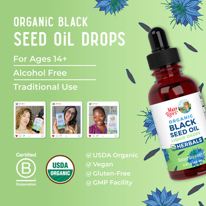 MaryRuth Organics Black Seed Oil Liquid Drops – USDA Organic, 2 Fl Oz | Immune & Respiratory Support | Vegan & Non-GMO