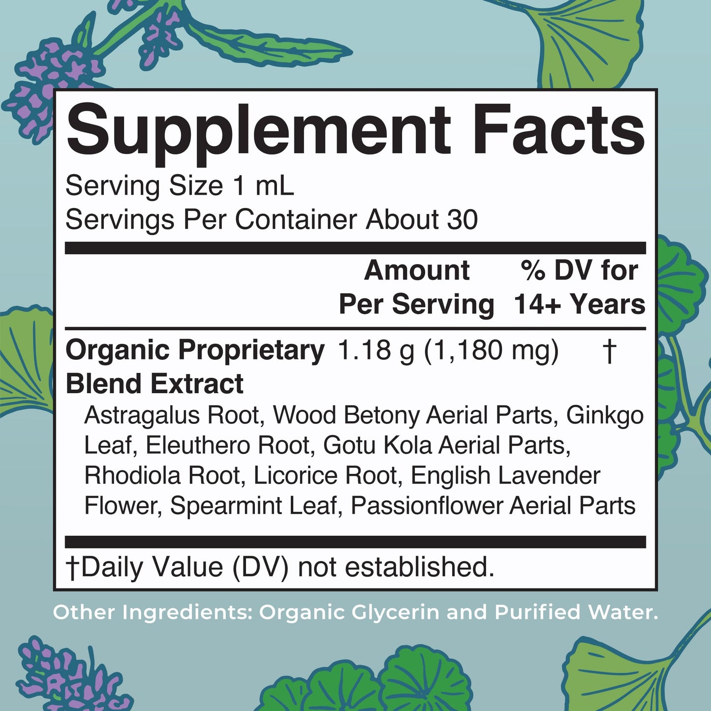 MaryRuth Organics USDA Organic Brain Nootropic Drops – Ginkgo Biloba & Astragalus | Focus & Adrenal Support | 30 Servings