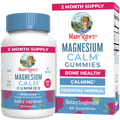 MaryRuth Organics Calm Magnesium Gummies | 60 Count (2-Month Supply) | Sugar Free, Vegan