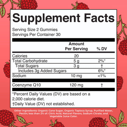 MaryRuth Organics CoQ10 Gummies - 120 mg | Vegan, Non-GMO, Gluten Free - 60 Count