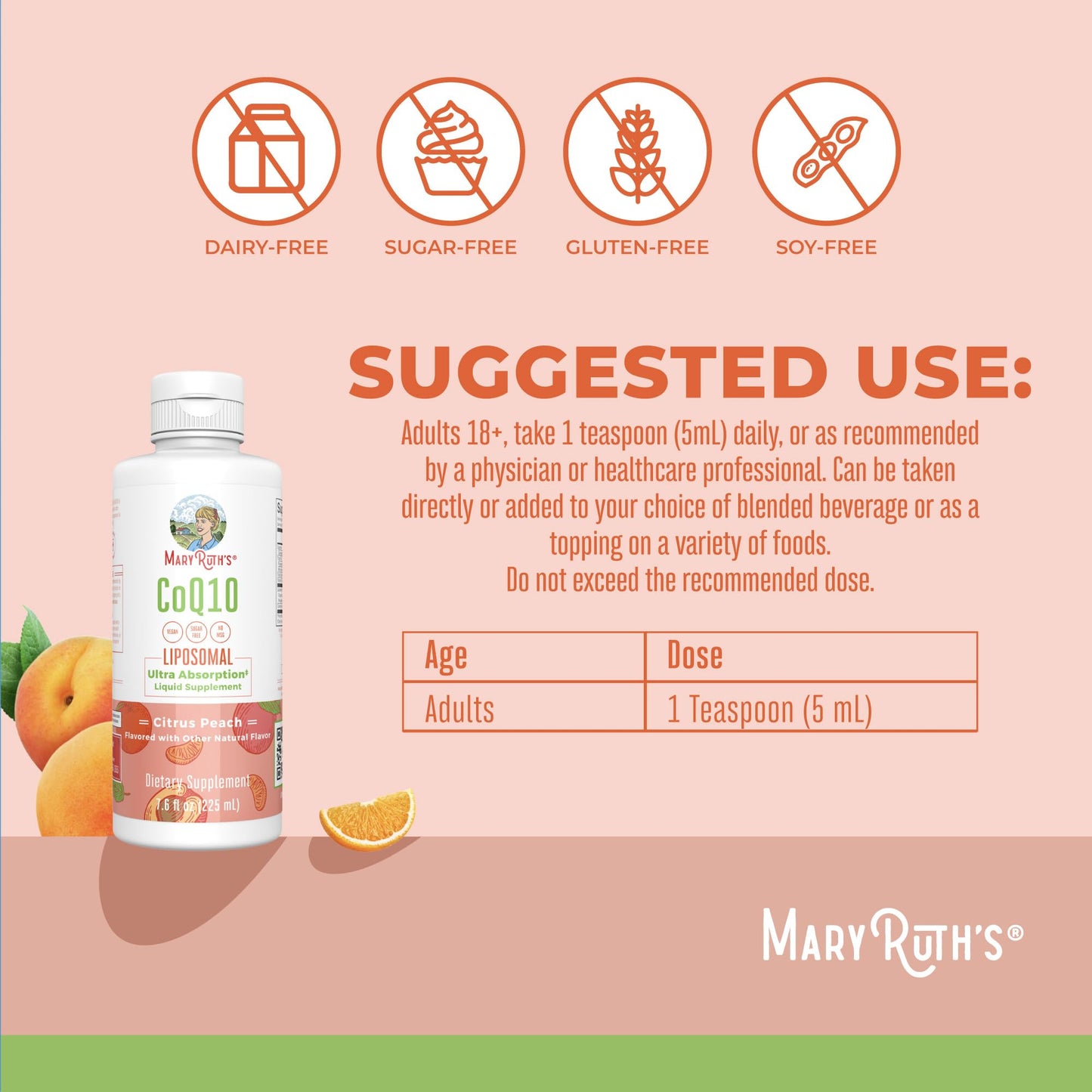 MaryRuth Organics CoQ10 Liquid Vitamin – Heart Health, Vegan, 7.6 oz, 45 Servings