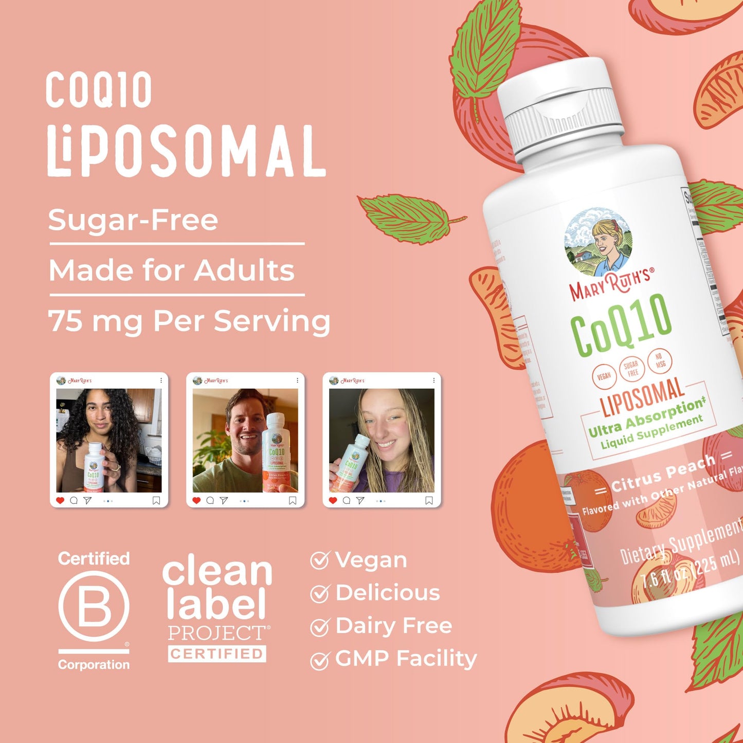 MaryRuth Organics CoQ10 Liquid Vitamin – Heart Health, Vegan, 7.6 oz, 45 Servings