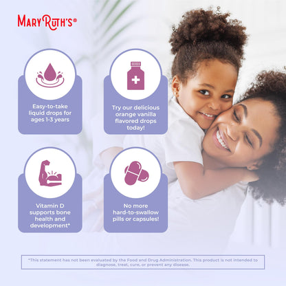 MaryRuth Organics Kids Multivitamin for Toddlers – USDA Organic | Toddler Vitamin Drops 1-3 Years | Vegan, Non-GMO, Gluten Free | 2 Fl Oz