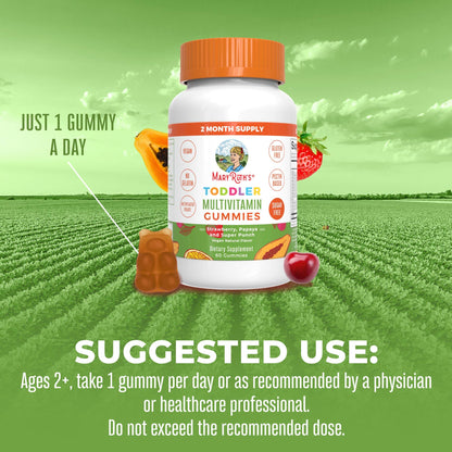 MaryRuth Organics Toddler Multivitamin Gummies – Sugar Free, Vegan, 60 Count