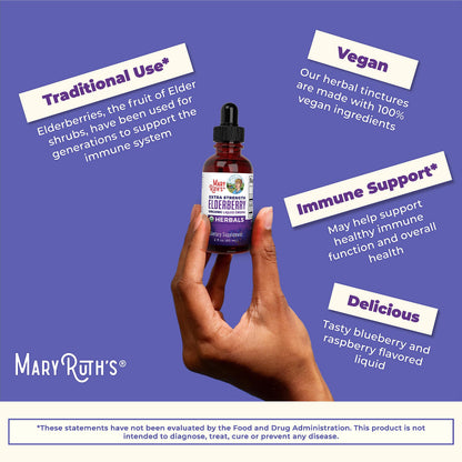 MaryRuth Organics Elderberry Syrup Extra Strength – USDA Organic, Sugar Free (2 oz)