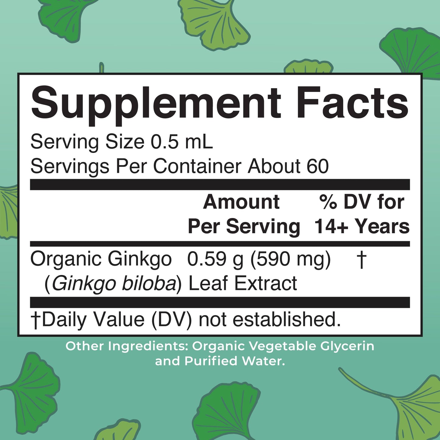MaryRuth Organics Ginkgo Leaf Liquid Drops | Organic Nootropic Supplement | 60 Servings