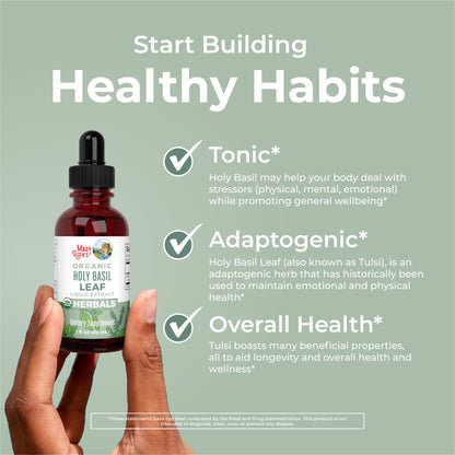 MaryRuth Organics Holy Basil Sugar Free Tulsi Drops | Antioxidant, Digestive Support & Cognitive Function | 1 Fl Oz