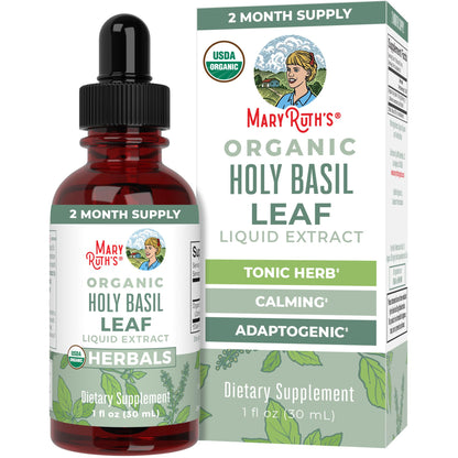 MaryRuth Organics Holy Basil Sugar Free Tulsi Drops | Antioxidant, Digestive Support & Cognitive Function | 1 Fl Oz