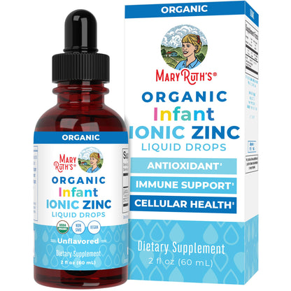 MaryRuth Organics Infant Ionic Zinc Drops – Zinc Sulfate for Immune Support | 6-12 Months | 2 fl oz
