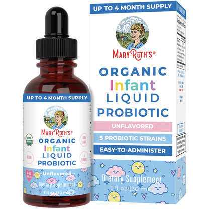 MaryRuth Organics USDA Organic Infant Liquid Probiotic Drops – 125 Servings | Baby Probiotic Drops