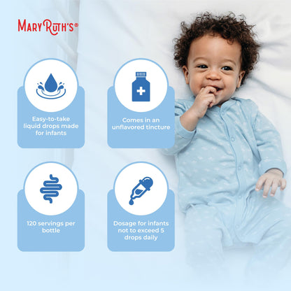 MaryRuth Organics USDA Organic Infant Liquid Probiotic Drops – 125 Servings | Baby Probiotic Drops