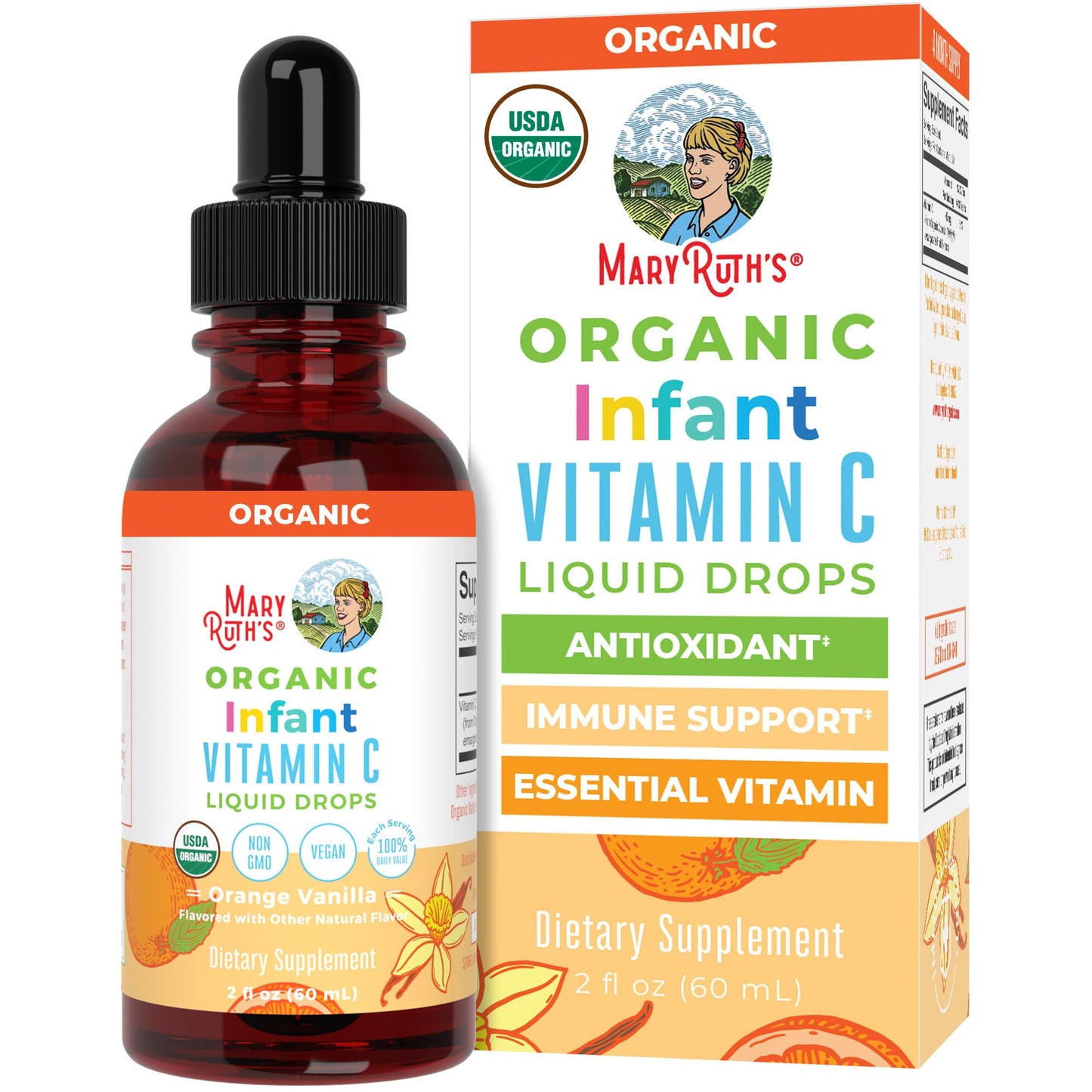 MaryRuth Organics Infant Vitamin C Drops – 2 oz | USDA Organic, Vegan, Non-GMO