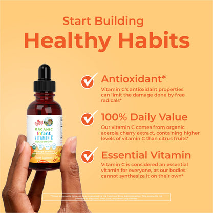 MaryRuth Organics Infant Vitamin C Drops – 2 oz | USDA Organic, Vegan, Non-GMO