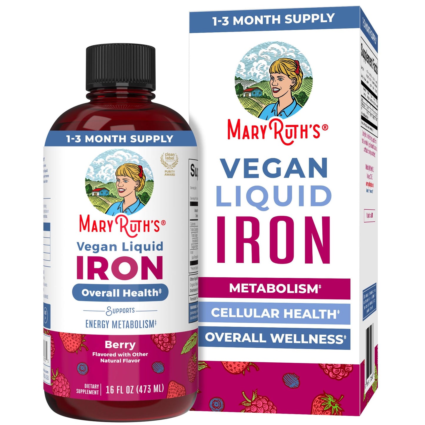 MaryRuth Organics Iron Supplement for Women Men & Kids | Liquid Iron