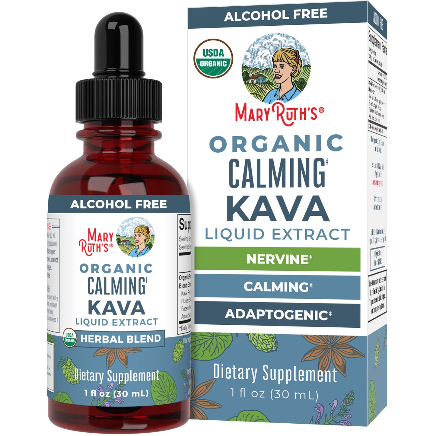 MaryRuth Organics Calming Kava Drops – USDA Organic, Vegan, Non-GMO, 30 Servings