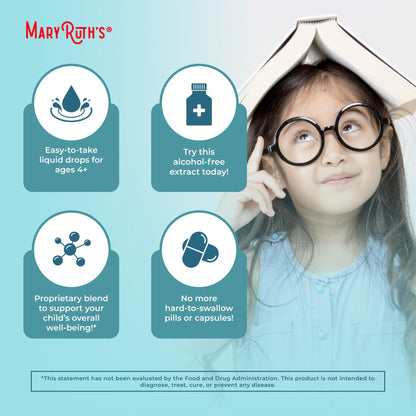 MaryRuth Organics Kids Focus Drops | USDA Organic | Ginkgo & Rhodiola
