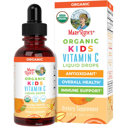 MaryRuth Organics Kids Vitamin C Drops – Vegan Immune Support for Ages 4-13 (2 oz)
