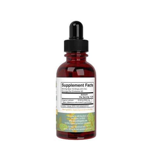 MaryRuth Organics Lemon Balm Leaf Liquid Extract | Mood Support, Relaxation | USDA Organic | 1 Fl Oz