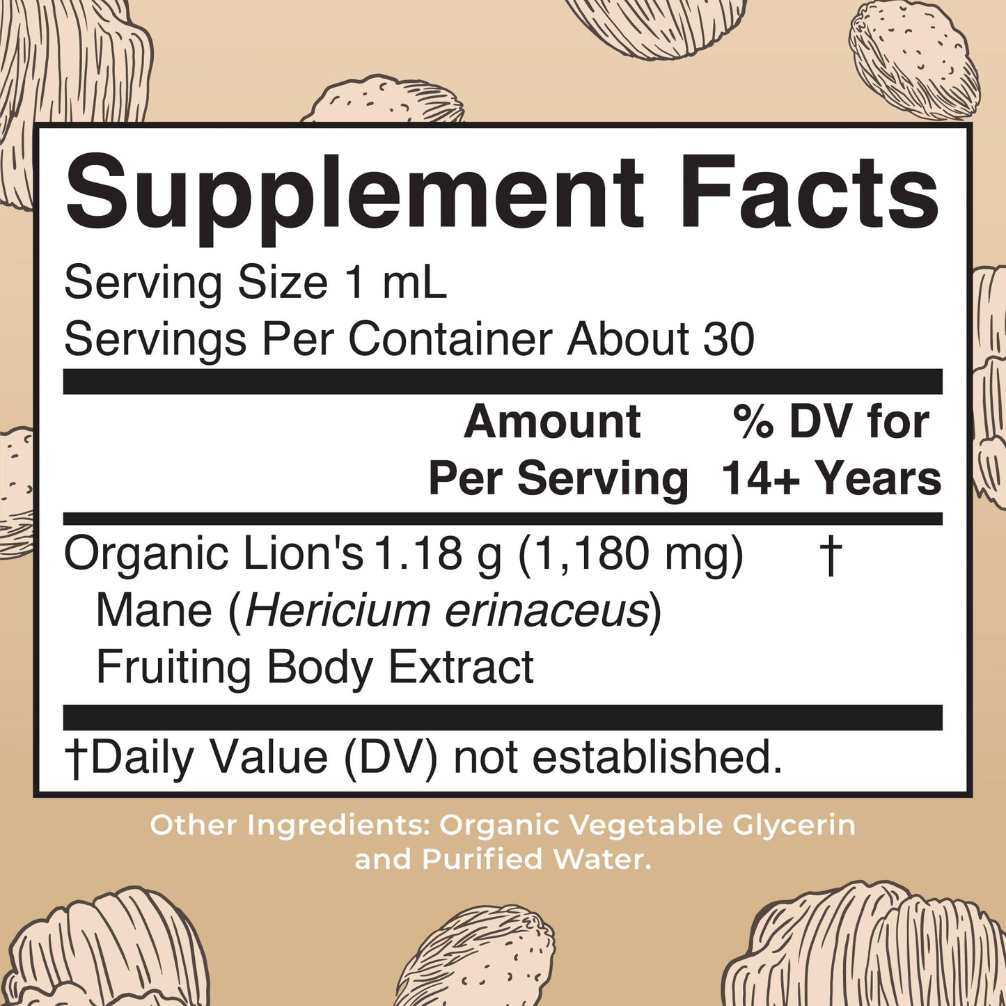 MaryRuth Organics Lions Mane Mushroom Supplement – USDA Organic, Nootropic, 1 Fl Oz