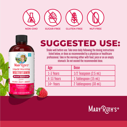 MaryRuth Organics Liquid Multivitamin – Women, Men & Kids | Vegan, Non-GMO, Gluten Free