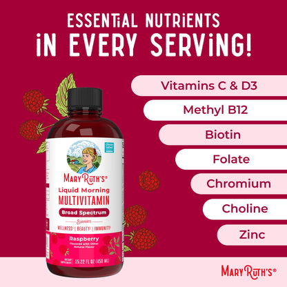 MaryRuth Organics Liquid Multivitamin – Women, Men & Kids | Vegan, Non-GMO, Gluten Free