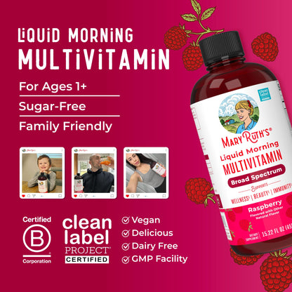 MaryRuth Organics Liquid Multivitamin – Women, Men & Kids | Vegan, Non-GMO, Gluten Free