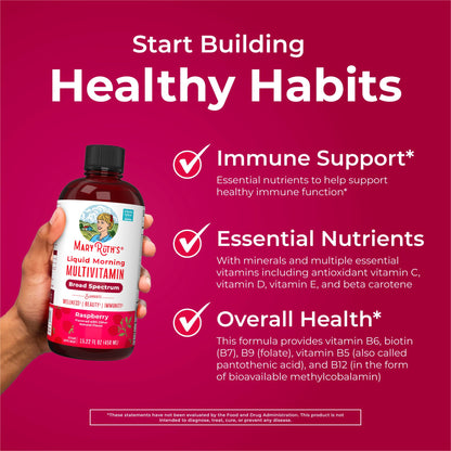 MaryRuth Organics Liquid Multivitamin – Women, Men & Kids | Vegan, Non-GMO, Gluten Free