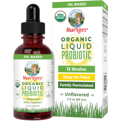 MaryRuth Organics USDA Organic Liquid Probiotic | Digestive Health | 2 oz Travel Size