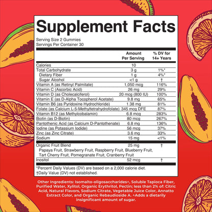 MaryRuth Organics Men's Multivitamin Gummies – Vegan, Non-GMO, Gluten Free | 60 Count