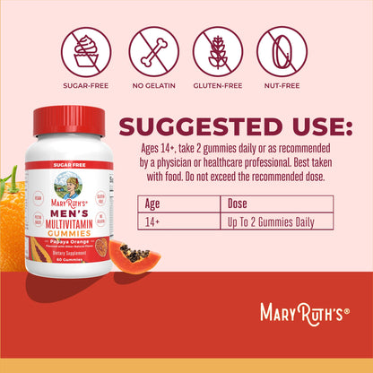 MaryRuth Organics Men's Multivitamin Gummies – Vegan, Non-GMO, Gluten Free | 60 Count